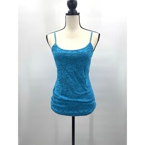 Y2K Aeropostale Favorite Cami XL All Over Lace Floral Tank Top Turquiose Layers